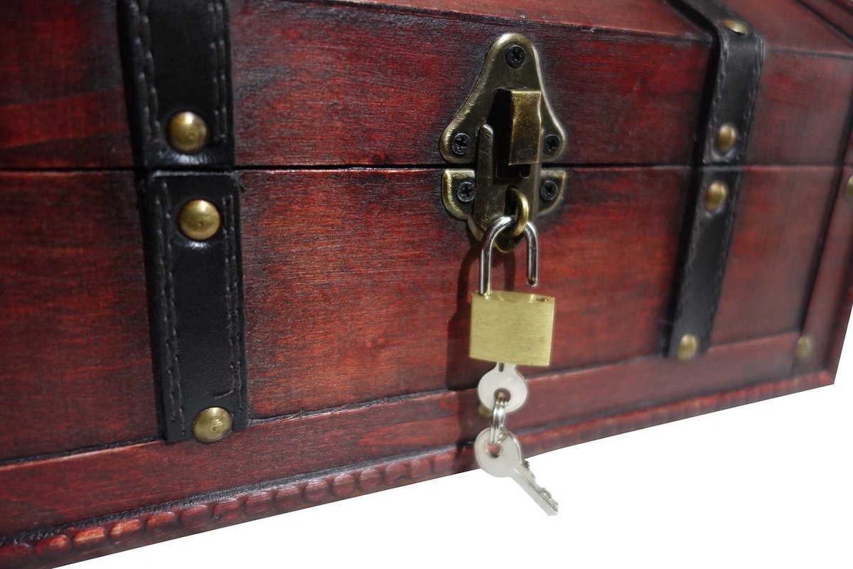 Coffre de rangement Vintiquewise en bois brun antique de 12 po avec cadenas