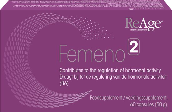 Femeno 2 Menopauze supplement - 60 Capsules - Overgang Tabletten - Hormoonbalans Vrouwen - Opvliegers - Ondersteuning in de Overgang - Formule met Vitamine B5, B6, Broccoli-Extract (Sulforafaan), TMG - Overgang producten - Oestrogeen - ReAge
