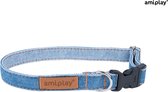 Amiplay Halsband verstelbaar Denim blauw maat-L