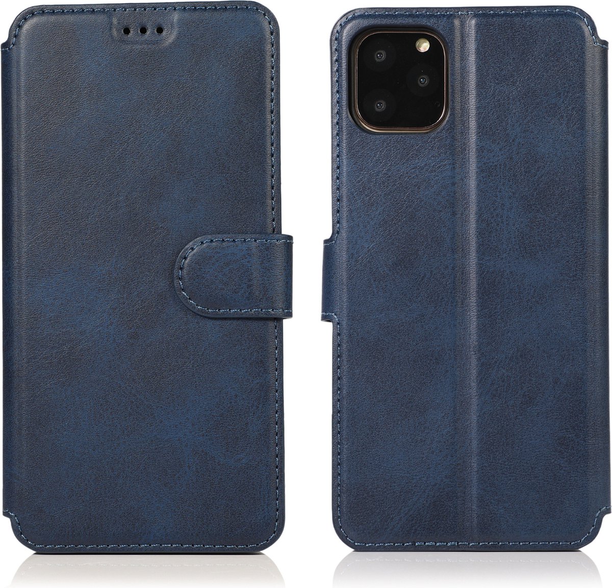 Bookcase Geschikt voor Apple iPhone 11 Pro - Donkerblauw - Pasjeshouder - Portemonnee