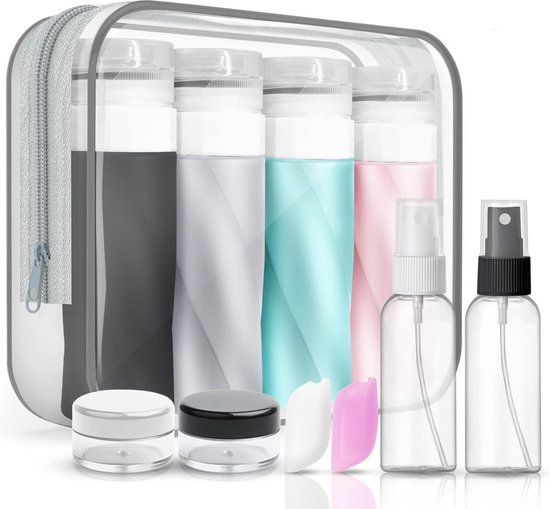 Ensemble de bouteilles de voyage en Siliconen , bouteilles de voyage à