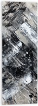 Acrylglas - Abstracte Verfmix van Zwart en Wit Tinten - 40x120 cm Foto op Acrylglas (Met Ophangsysteem)