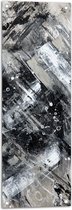 Tuinposter – Abstracte Verfmix van Zwart en Wit Tinten - 30x90 cm Foto op Tuinposter (wanddecoratie voor buiten en binnen)