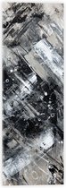 Acrylglas - Abstracte Verfmix van Zwart en Wit Tinten - 20x60 cm Foto op Acrylglas (Met Ophangsysteem)
