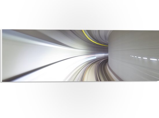 PVC Schuimplaat- Abstracte Tunnel in Grijs Tinten - 60x20 cm Foto op PVC Schuimplaat