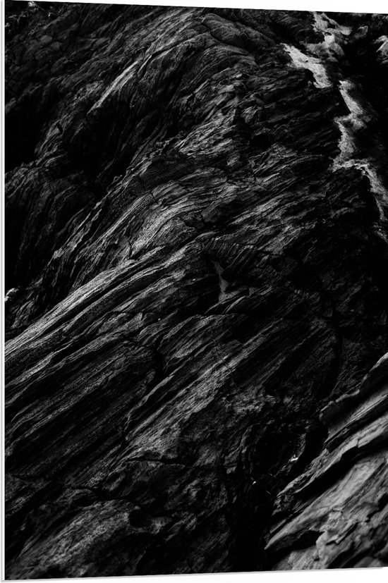 PVC Schuimplaat- Donkere Stenen Rotsen van Bergen - 70x105 cm Foto op PVC Schuimplaat