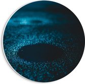 PVC Schuimplaat Muurcirkel - Abstracte Blauwe Lichtpuntjes - 20x20 cm Foto op Muurcirkel (met ophangsysteem)
