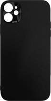 Siliconen/Hardcase hoesje voor Apple iPhone 12 Mini - Zwart - Inclusief 1 extra screenprotector