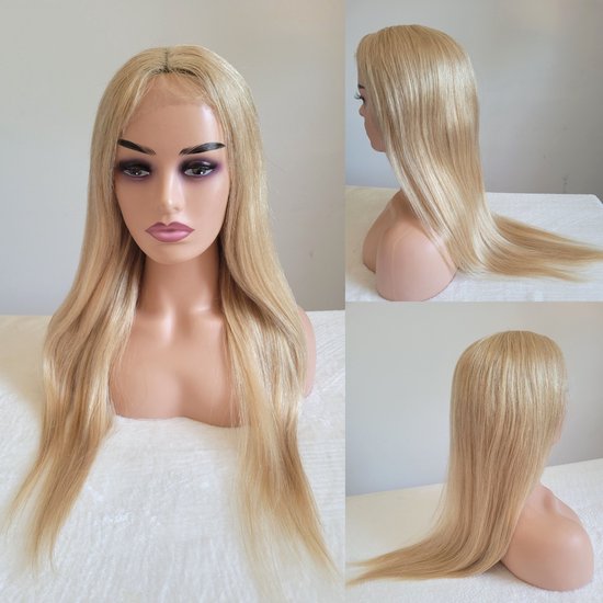Braziliaanse Remy pruik 24 inch 613 blonde steil haren -menselijke haren -  13x1... | bol.com