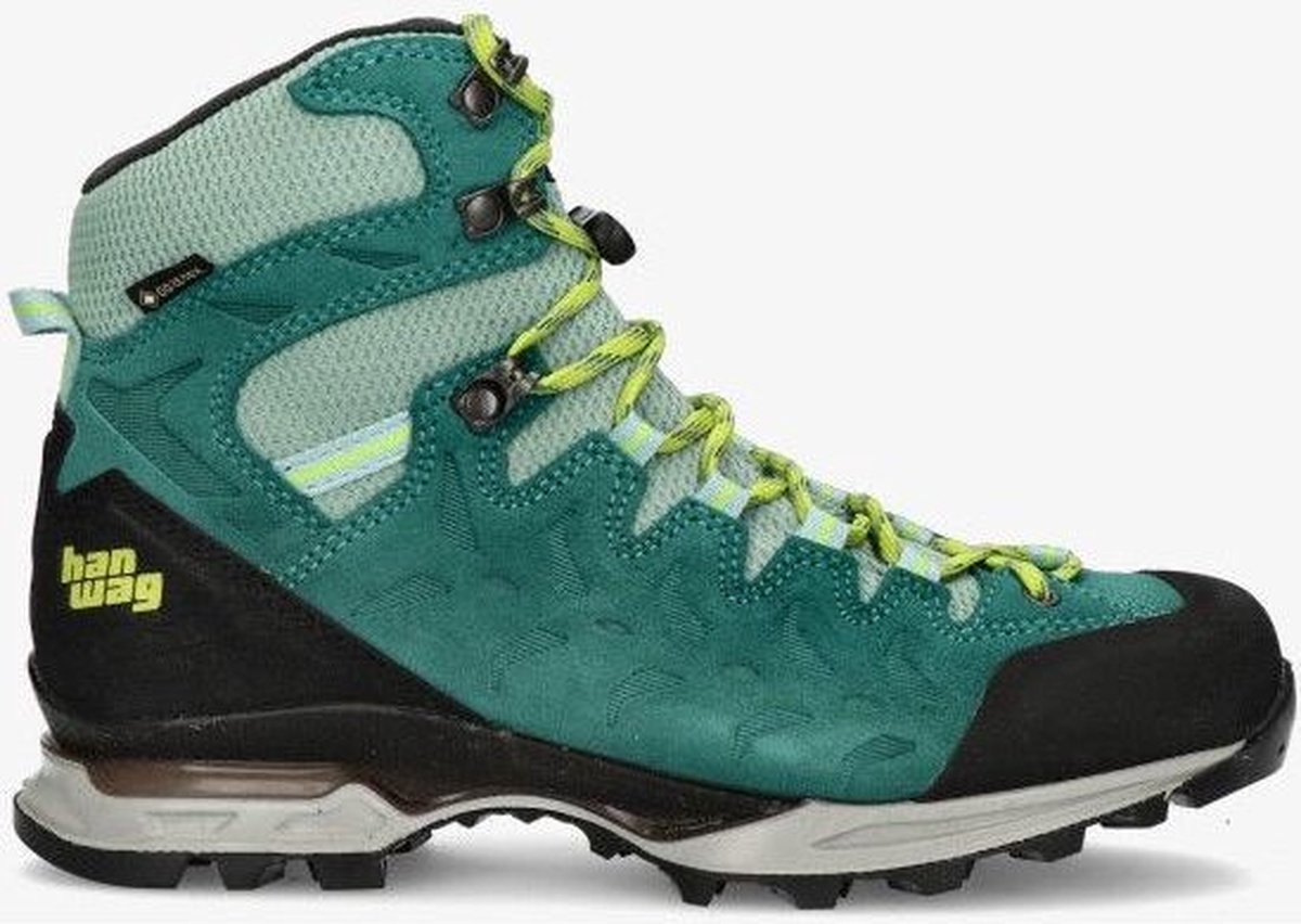 Hanwag Makra Trek Lady GTX Wandelschoen Dames waterdichte hoge wandelschoenen icefall/sulphur Groen