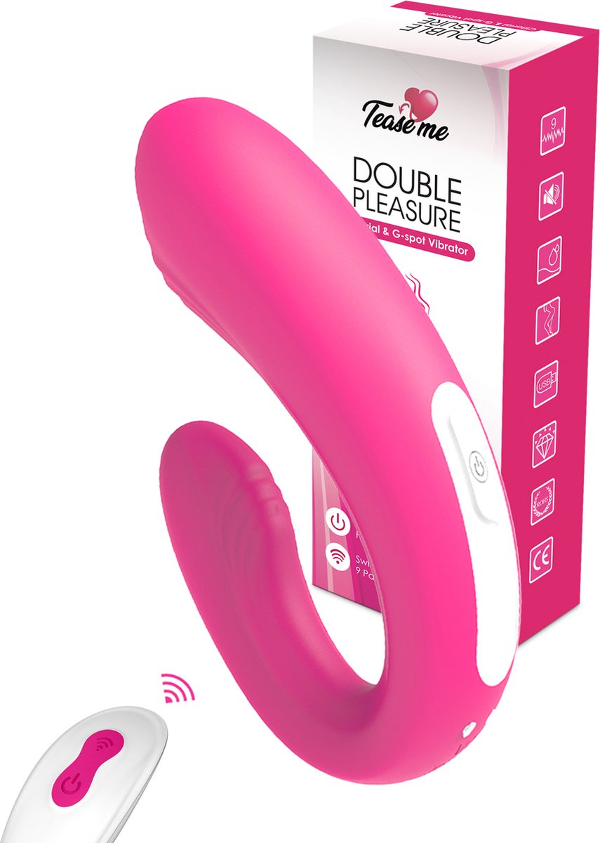 Tease Me® Double Pleasure Vibrator met Afstandsbediening - Waterproof