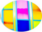 PVC Schuimplaat Ovaal - Rechthoeken in Verschillende Vrolijke Kleuren - 68x51 cm Foto op Ovaal (Met Ophangsysteem)