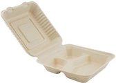 Menubox 3-vaks - 50 stuks -maaltijd - suikerriet - BIO - bezorging - eten - food bak - maaltijdbox - menu - afhaal - take away - to go - fitness - lunchbox - lunch - feest