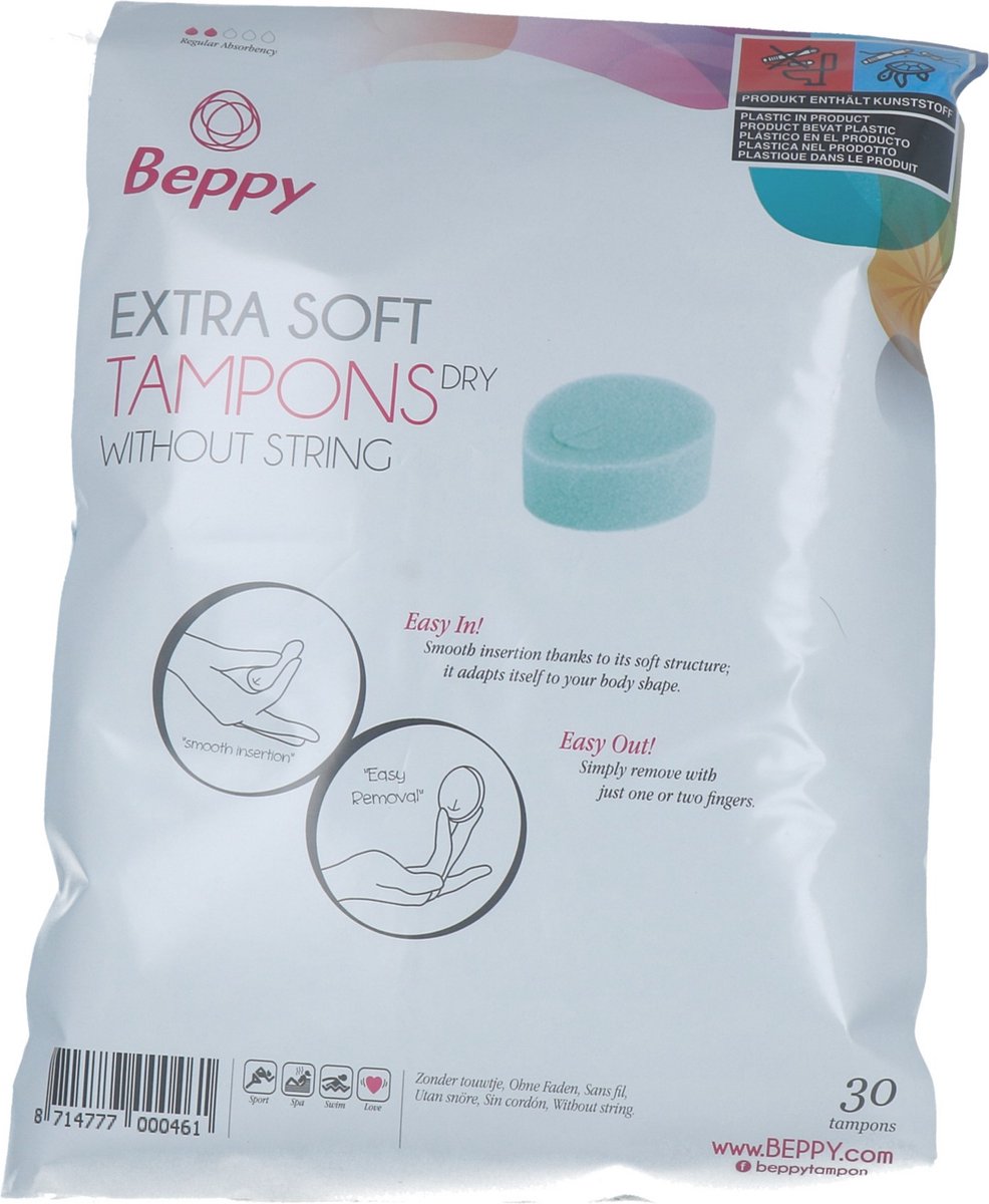 Tampon hygiénique sans ficelle Beppy Soft Comfort - Sec (8x)