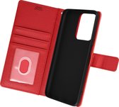 Hoes geschikt voor Honor X7a Ecoleer Standfunctie Portemonnee rood