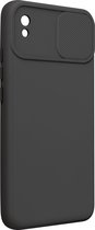 Case voor Geschikt voor Xiaomi Redmi 9A/9AT Silicone Sliding Camera Cover zwart