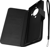 Folio Case geschikt voor Honor Magic 5 Lite 5G Lattice Effect met Polsband zwart