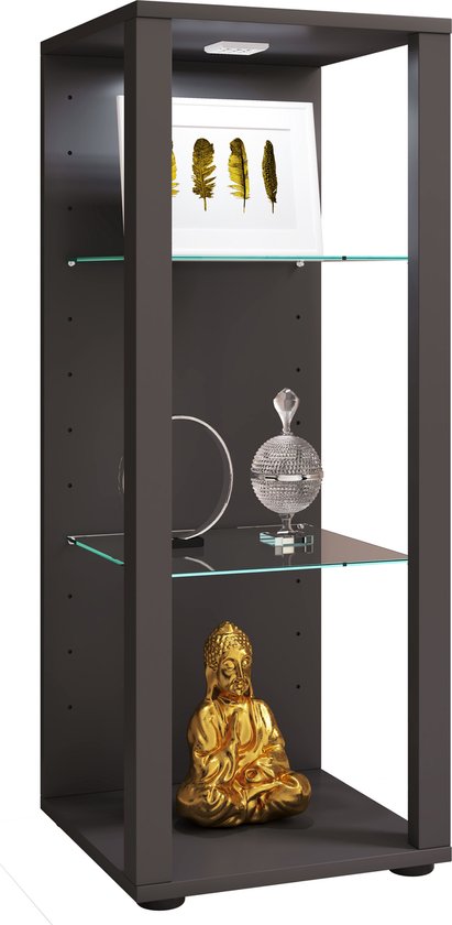 VCM Houten Glas Display Case Verzamelen Showcase Glas Display Case Vloer Staande Showcase Glasol M Houten Glas Display Case Verzamelen Showcase Glas Display Case Vloer Staande Showcase Glasol M