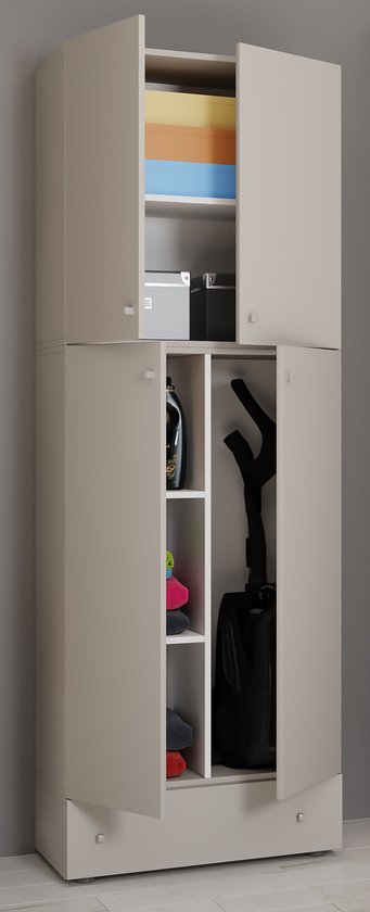 Armoire de rangement en plastique armoire à balais noir 70x176cm