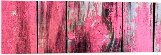 Acrylglas - Roze Geverfde Schutting - 120x40 cm Foto op Acrylglas (Wanddecoratie op Acrylaat)