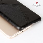 Zwart hoesje van Pierre Cardin - Backcover - voor iPhone 7-8 Plus - Stijlvol - Leer - Luxe cover