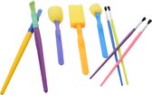 Sponge Paint Brush Set - 9-delige schilderpenseelset - Veelzijdige penselen voor verschillende schildertechnieken en ambachten