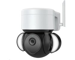 Uitgebreide Outdoor 5MP PTZ WiFi Bewakingscamera - IP66 Waterdicht - Compatibel Met App - Met Tweerichtingsaudio - Menselijke Detectie & Schijnwerper - Wit