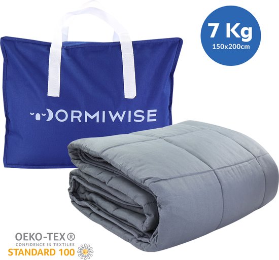 Dormiwise® Verzwaringsdeken 7 kg - 150 x 200cm - Weighted Blanket - Dekbed - Verzwaarde Deken - Inclusief 2 jaar garantie