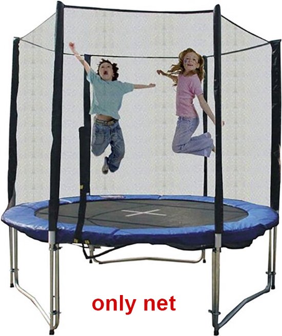 Veiligheidsnet voor trampoline rond 183 cm - Net met buizenframe voor trampolines van 180-185 cm met 3 poten - EXCLUSIEF TRAMPOLINE