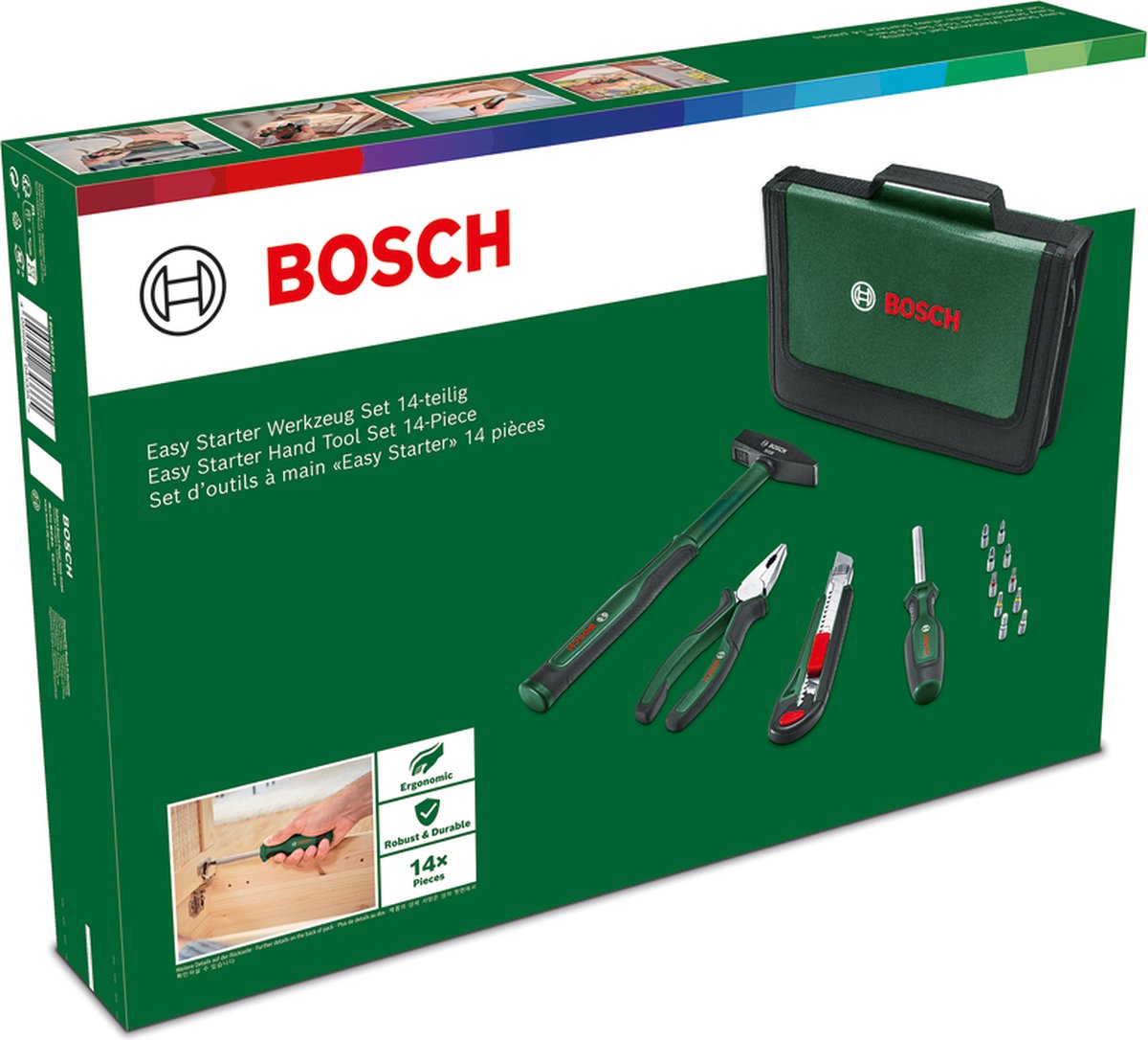 Ensemble d'outils à main Bosch Easy Starter - 14 pièces