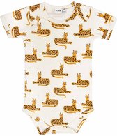 Trixie Romper Cheetah Korte Mouwen Katoen Wit/oranje Mt 86/92