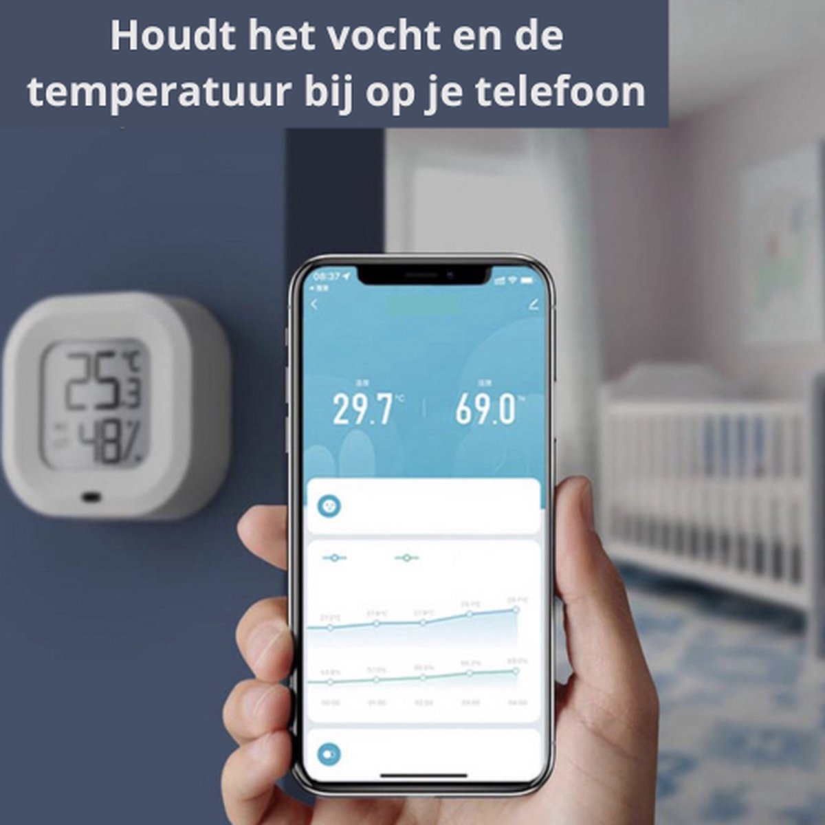 Thermomètre Hygromètre Bluetooth - Météo Bleue