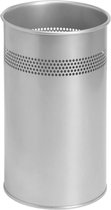 BRASQ Prullenbak Metaal Kantoor/ Thuisgebruik - Vuilnisbak - Afvalemmer - Papierbak - Rond - Prullenbakken - Zilver 21 liter