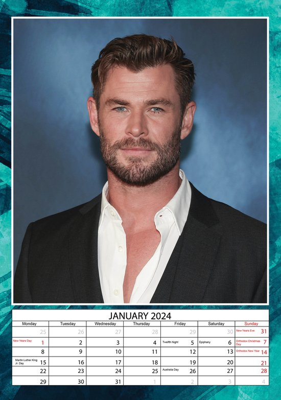 Chris Hemsworth Kalender 2024 A3 bol