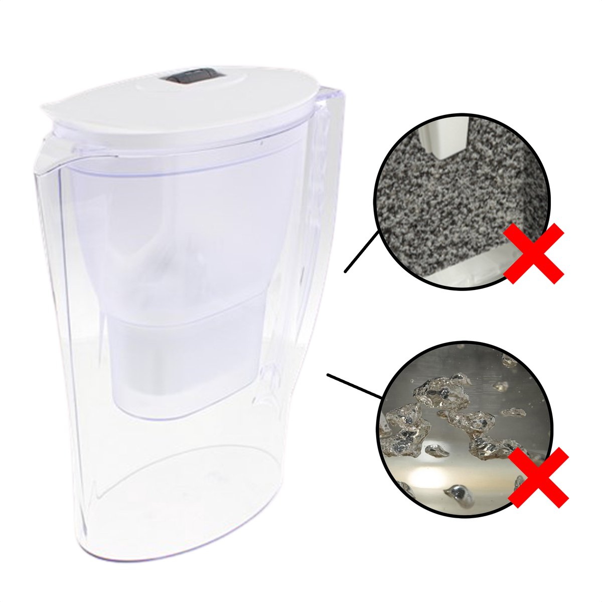 Carafe filtrante à eau ronde XL pour Brita Maxtra - Incl. 1 filtre