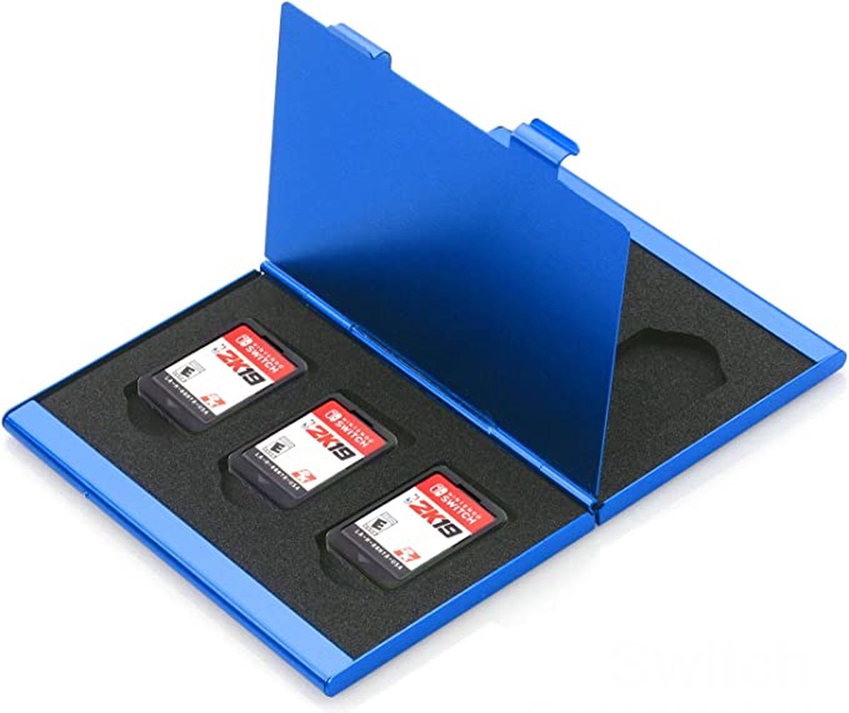 Yes In Lab - 6-in-1 Ultra-Compacte Aluminium Game Card Case geschikt voor Nintendo Switch - Blauw - Kaarthouder - Premium Metalen Opbergdoos voor Speelkaarten - Beschermhoes - 6-slot kaart opslag - Opbergen - Game Etui - Accessoire
