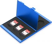 Yes In Lab - 6-in-1 Ultra-Compacte Aluminium Game Card Case geschikt voor Nintendo Switch - Blauw - Kaarthouder - Premium Metalen Opbergdoos voor Speelkaarten - Beschermhoes - 6-slot kaart opslag - Opbergen - Game Etui - Accessoire