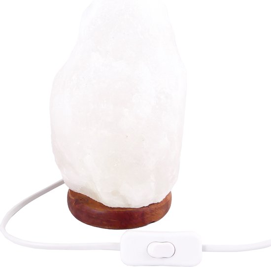 Zoutlamp Wit 2,5 tot 3,5 kg - Witte Zoutsteen Lamp van zout uit Dode Zee - ca.19,5x13cm