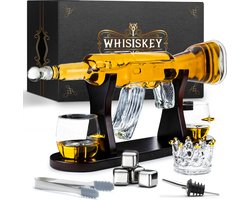 Whisiskey Whiskey Karaf - AK-47 - Luxe Whisky Karaf Set - 1 L - Decanteer Karaf - Whiskey Set - Incl. 4 RVS Whiskey Stones, Schenktuit & 2 Whiskey Glazen - Peaky Blinders Image