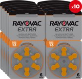 60 pièces (10 blisters et 6 pièces) Batteries Rayovac Extra Advanced 13 MF pour appareils auditifs