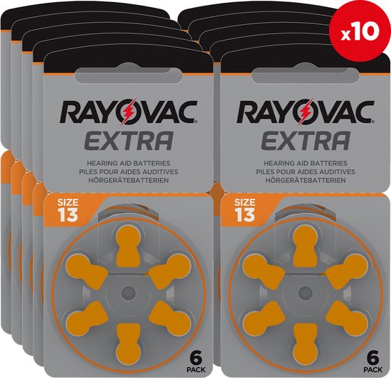 Rayovac Extra Hoorbatterijen 13 Oranje 60 pack