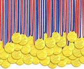 Medailles voor kinderen, onderscheidingen voor winnaars, kunststof, voor school, sportfeest of mini-Olympiade, 100 stuks
