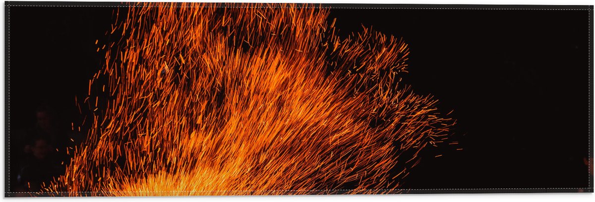 Vlag - Oranje Spetters van Vuurkorf - 60x20 cm Foto op Polyester Vlag
