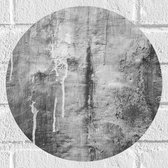 Muursticker Cirkel - Textuur in Grijze Muur - 30x30 cm Foto op Muursticker