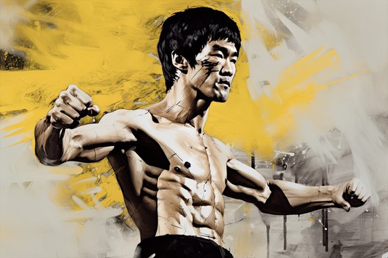 Bruce Lee Poster - Filmposter - Hoge Kwaliteit - Portret poster - 91x61cm - Kung Fu Poster - Geschikt om in te lijsten