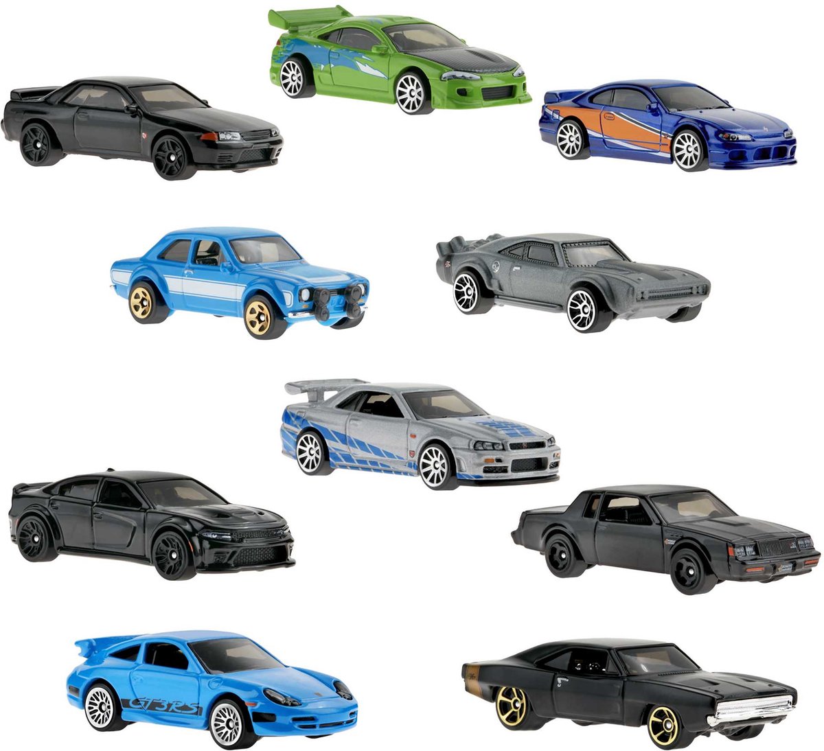 Hot Wheels Fast & Furious Lot de 10 moulés sous pression