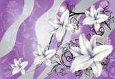 Fotobehang Flowers Floral Pattern | XXL - 312cm x 219cm | 130g/m2 Vlies