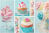 Fotobehang Cupcakes | XXXL - 416cm x 254cm | 130g/m2 Vlies