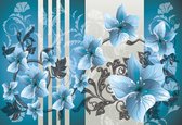 Fotobehang Flower Floral Pattern | XXXL - 416cm x 254cm | 130g/m2 Vlies
