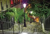 Fotobehang Paris City Street Night | XXL - 312cm x 219cm | 130g/m2 Vlies